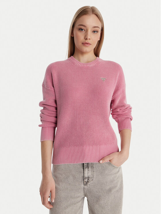 Guess Jeans Sweter W6RR20 Z3HM1 Różowy Classic Fit