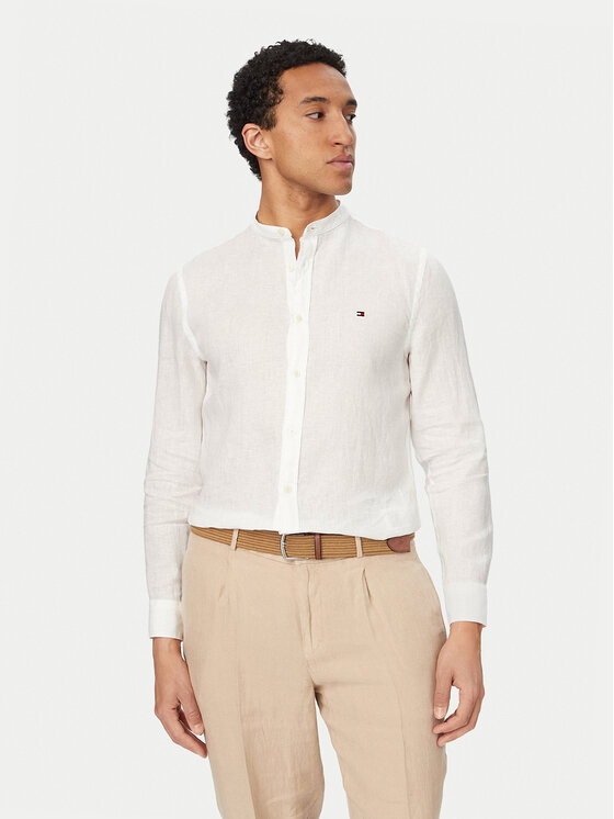 Tommy Hilfiger Koszula MW0MW39271 Biały Slim Fit