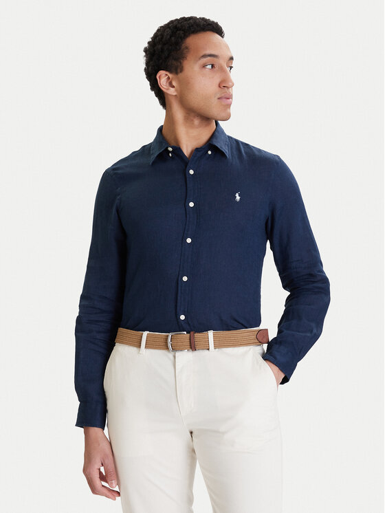 Polo Ralph Lauren Koszula 710968915506 Granatowy Slim Fit