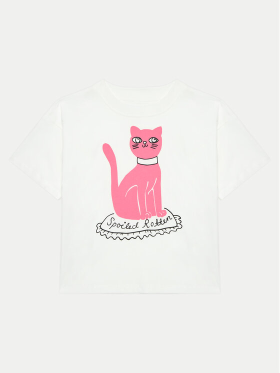 Mini Rodini T-Shirt Cat 2472012210 Biały Regular Fit