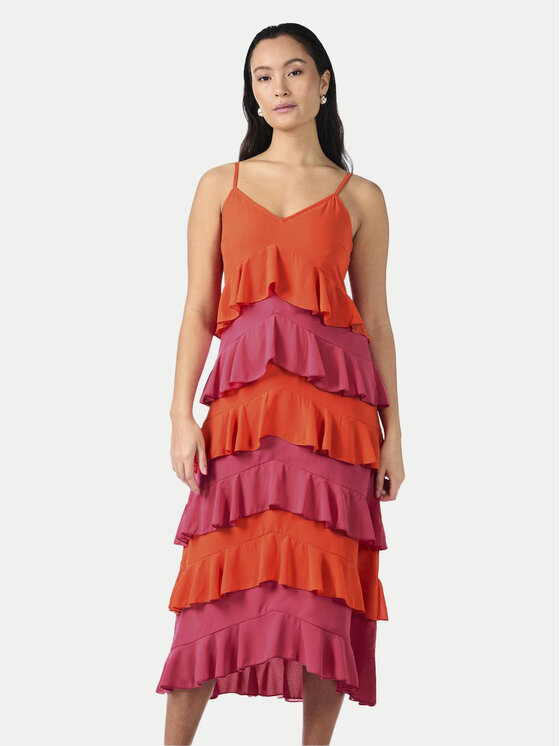 YAS Sukienka letnia Clara 26032842 Pomarańczowy Regular Fit
