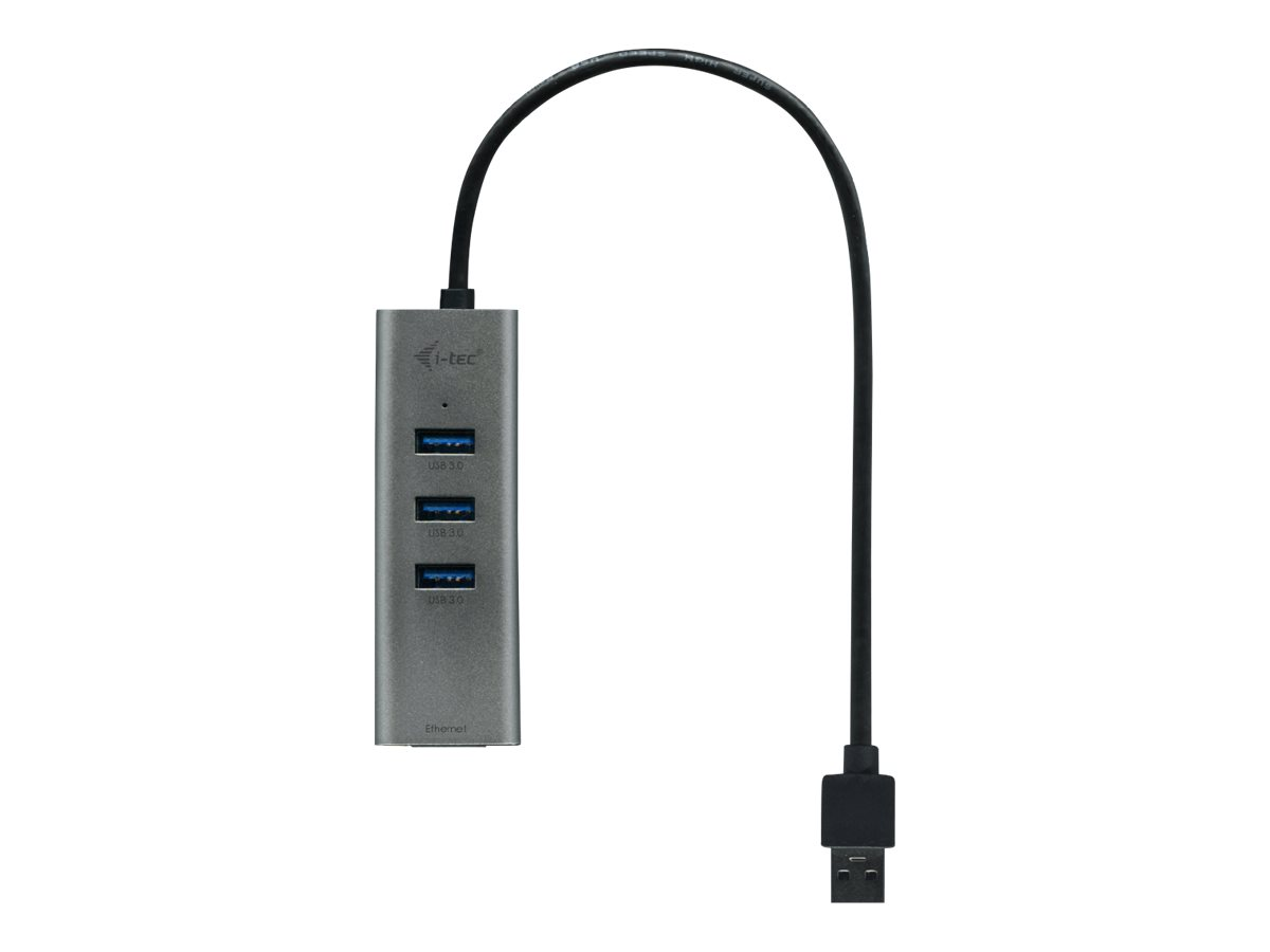 i-tec USB 3.0 Metal 3-portowy HUB z adapterem Gigabit Ethernet