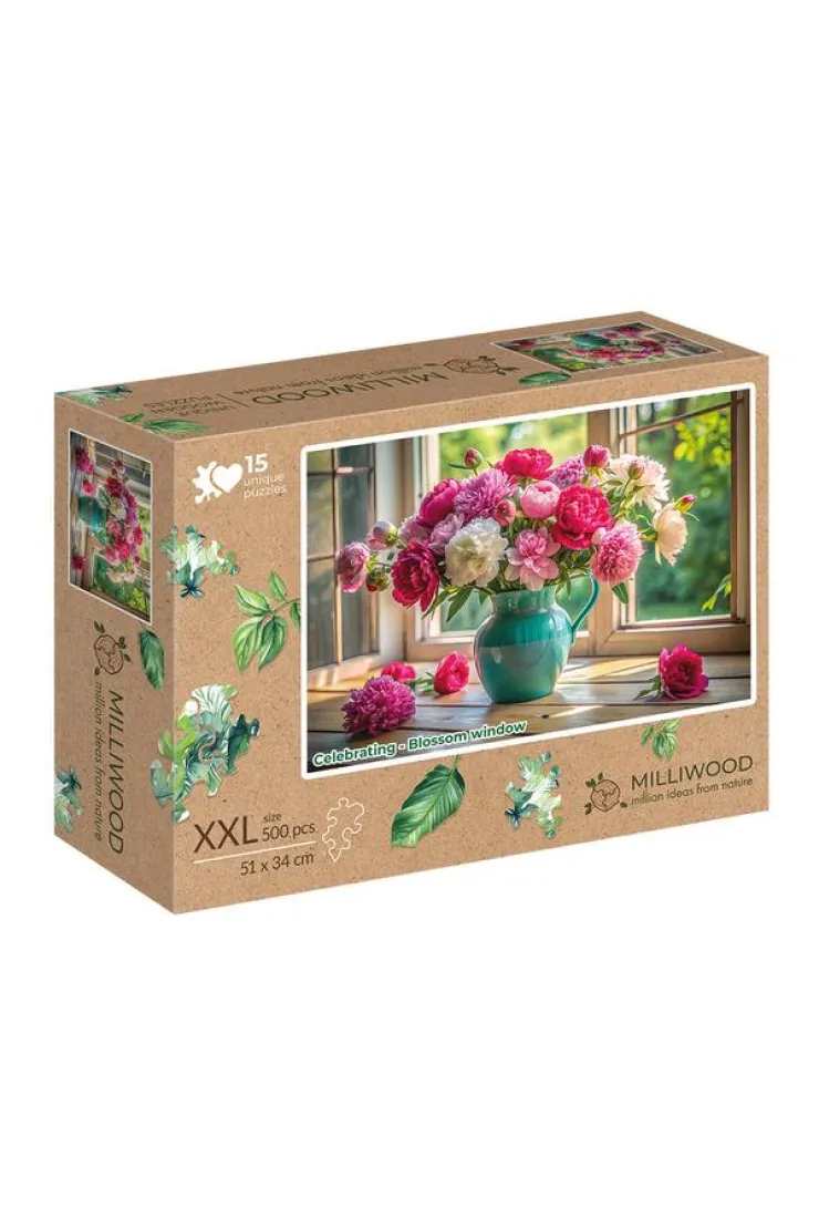 Puzzle drewniane 500 el. Kwitnące okno