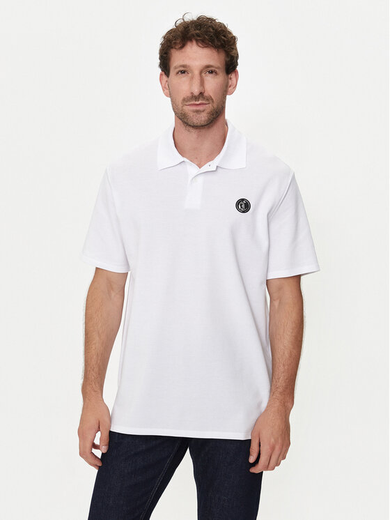 Just Cavalli Polo 76OAGG23 Biały Regular Fit