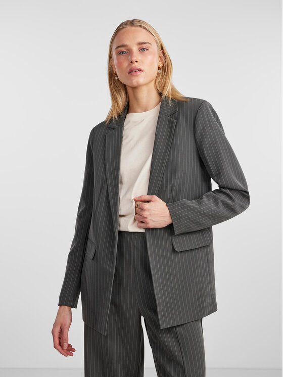 Pieces Marynarka 17130374 Szary Oversize