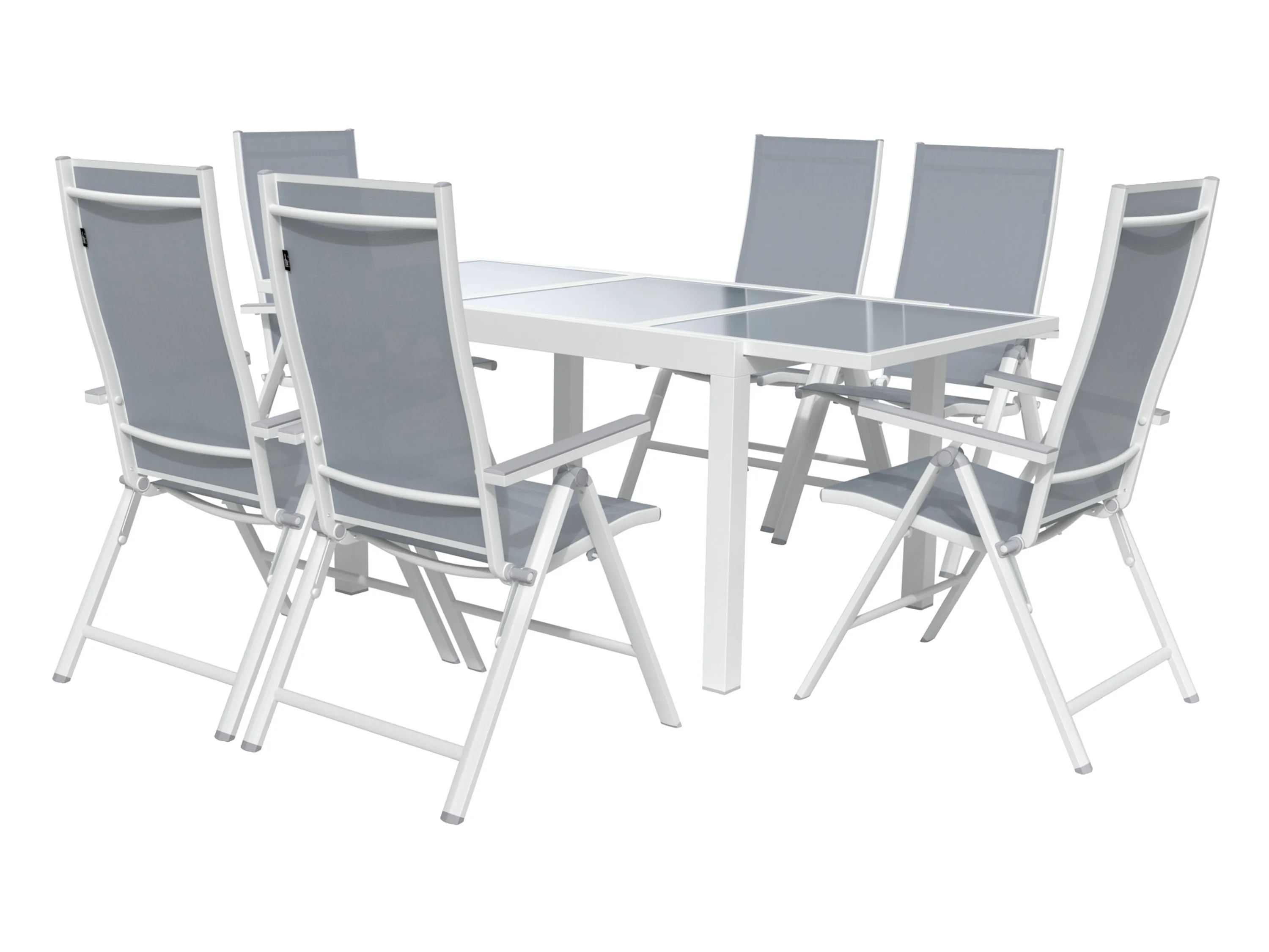 LIVARNO home Zestaw aluminiowych mebli ogrodowych Houston, stół rozkładany i 6 foteli