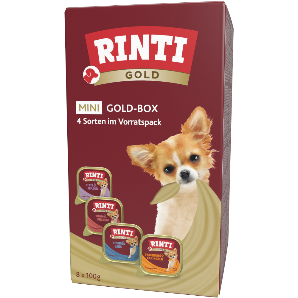 Pakiet mieszany RINTI Gold Mini, 8 x 100 g - Pakiet mieszany (4 smaki)