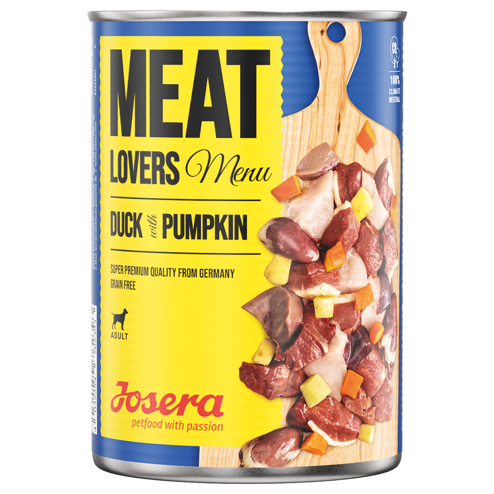 Megapakiet Josera Meatlovers Menu, 12 x 800 g - Kaczka i dynia (stara szata graficzna)