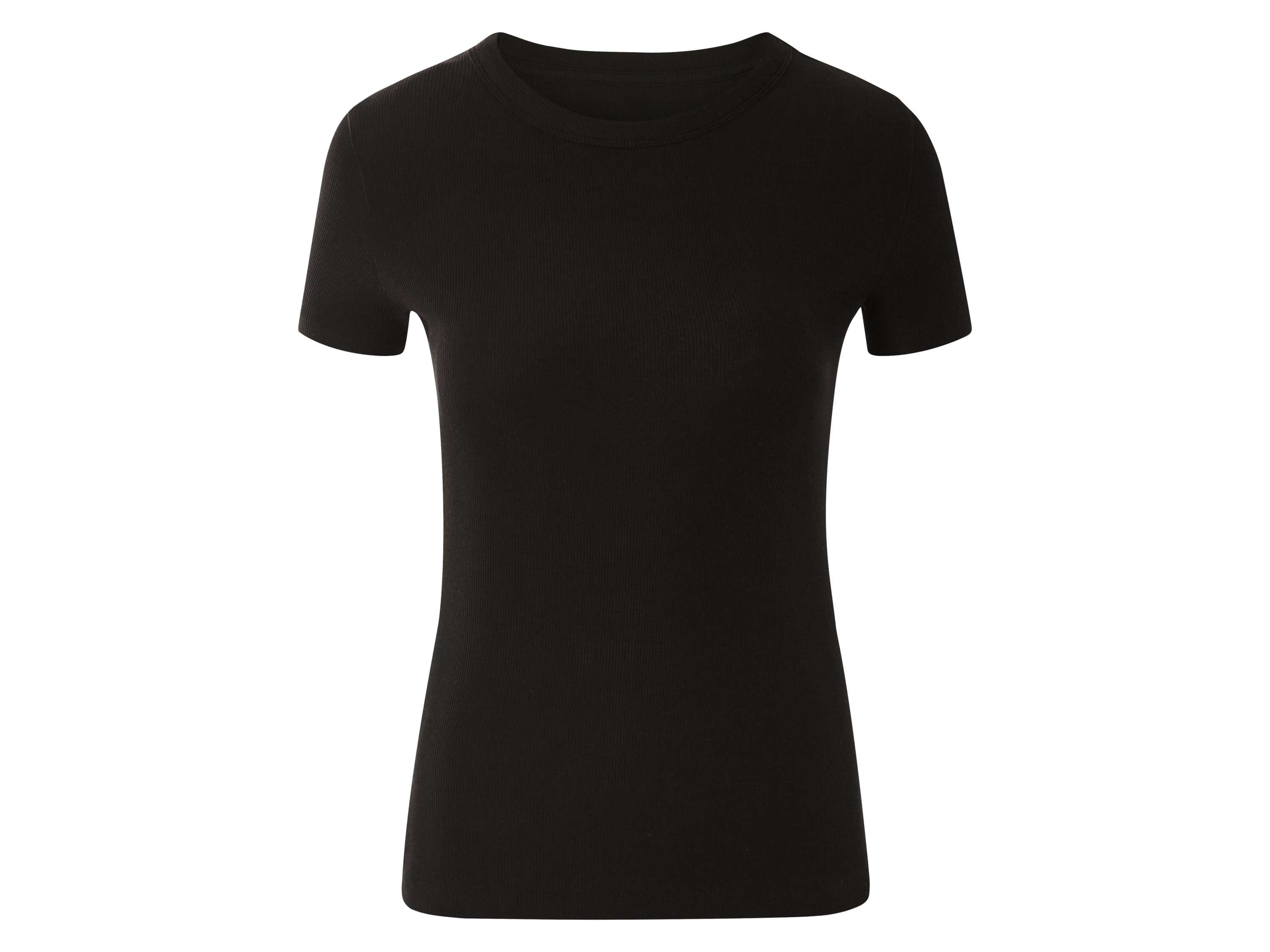 esmara® T-shirt damski z dzianiny (Czarny, L(44/46))