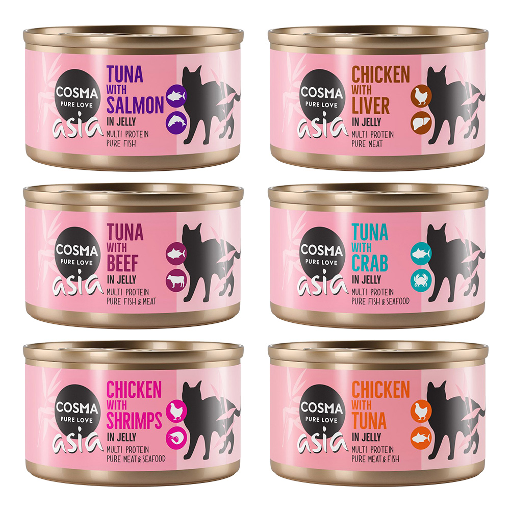 Megapakiet Cosma Asia, w galarecie, 24  x 85 g - Pakiet mieszany
