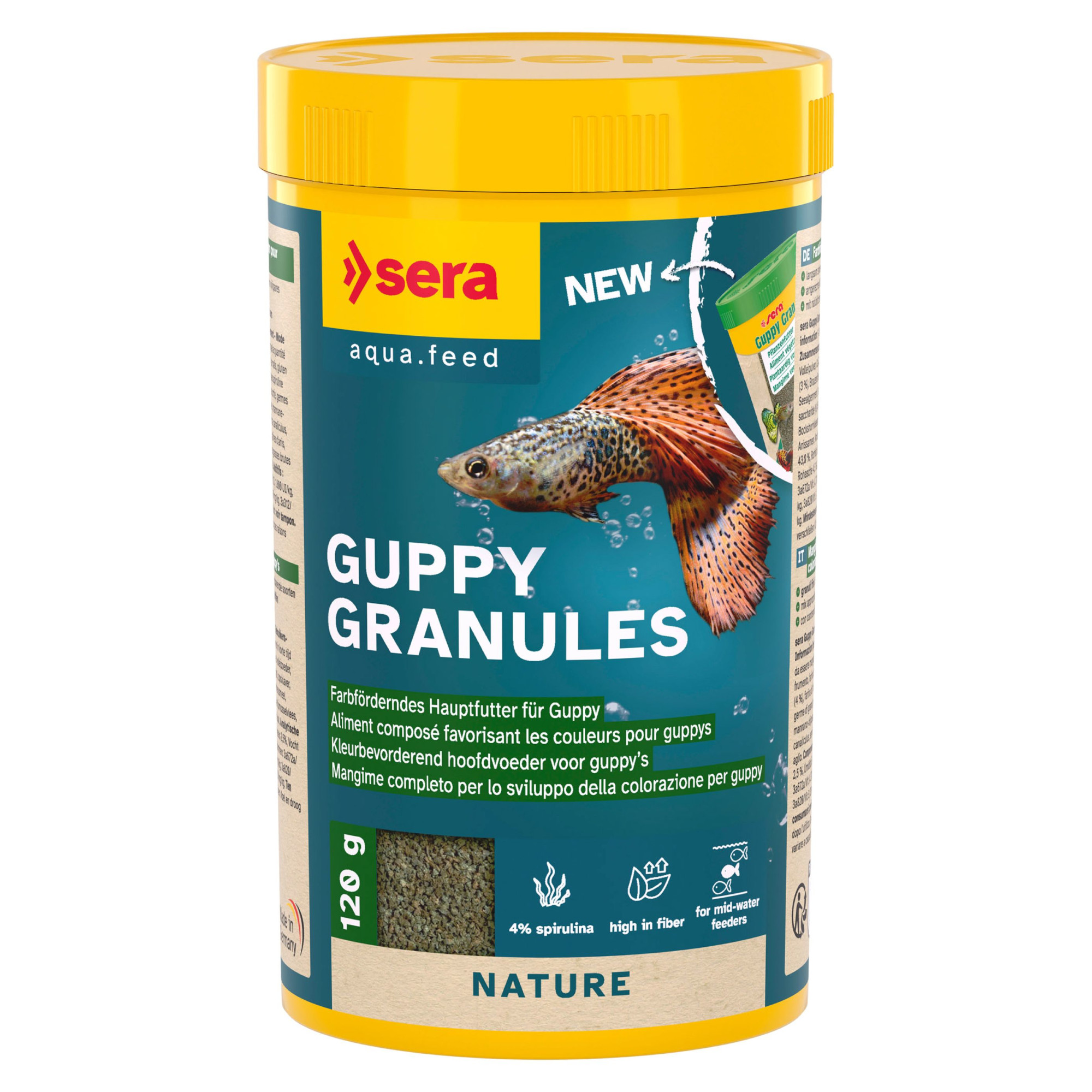 sera Guppy Gran Nature, pokarm roślinny - 120 g miniaturka