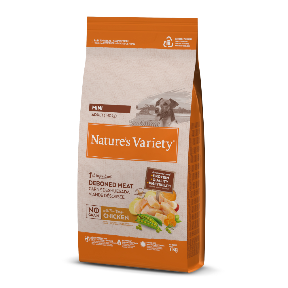 Nature's Variety No Grain Mini Adult, kurczak z wolnego wybiegu - 7 kg