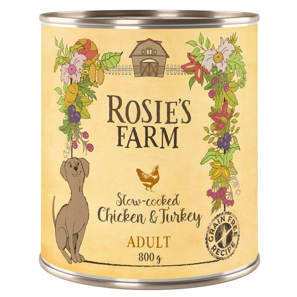 Pakiet Rosie's Farm Adult, 12 x 800 g  - Kurczak i indyk