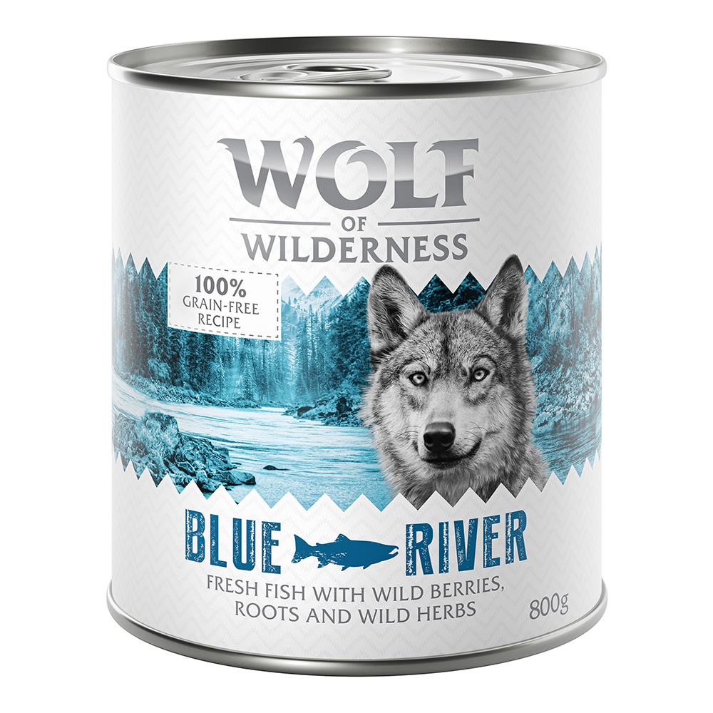Megapakiet Wolf of Wilderness Monoprotein Adult, 24 x 800 g - Blue River, ryba