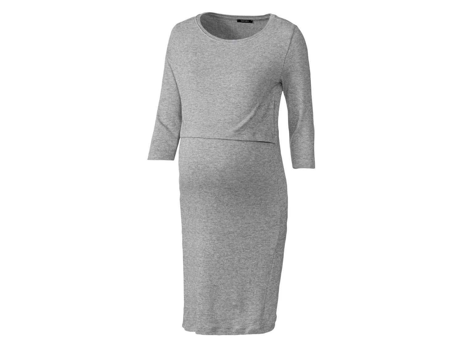 esmara® Sukienka ciążowa z bawełną, z rękawem 3/4 (S (36/38), Szary)