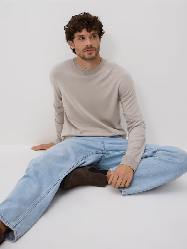 Reserved - Wiskozowy sweter - beżowy