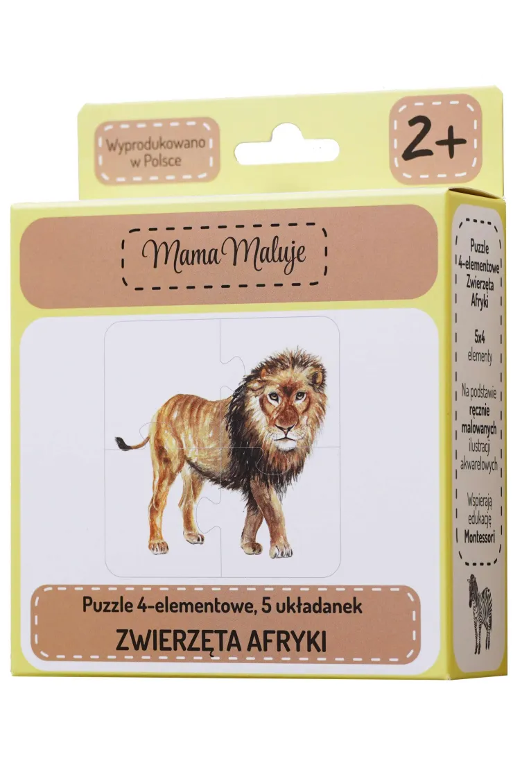 Puzzle 4 el. Zwierzęta Afryki