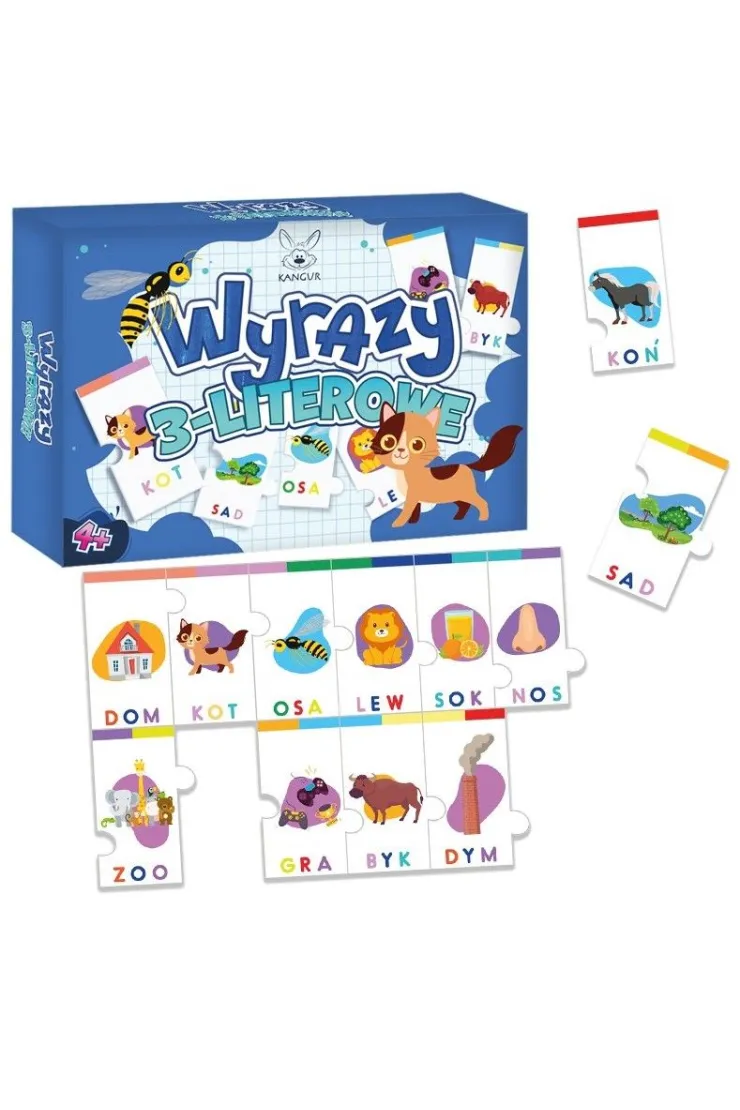 Wyrazy 3-literowe. Puzzle