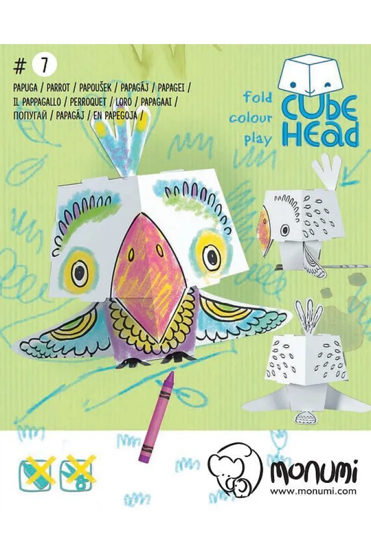 Kolorowanka CubeHead 3D, "Papuga", Normal