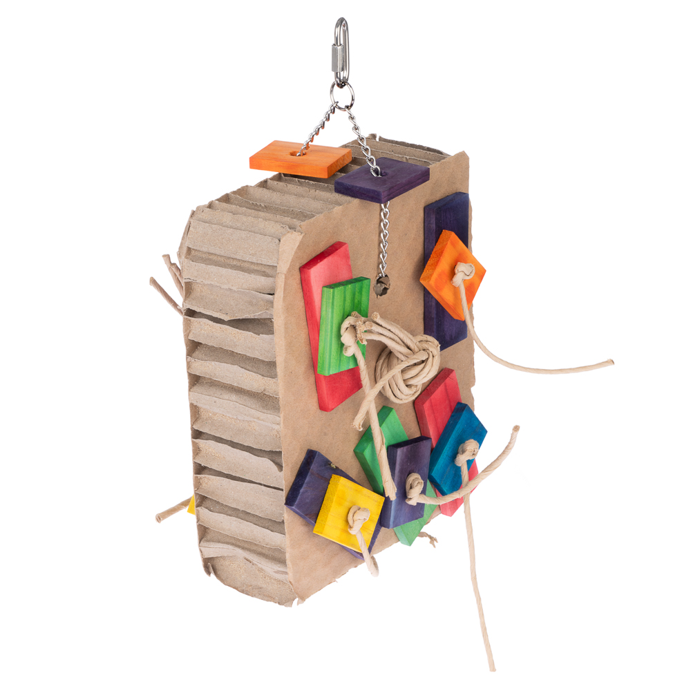TIAKI zabawka dla ptaków Shreddy Karton - Dł. x szer. x wys.: 15 x  8 x 23 cm