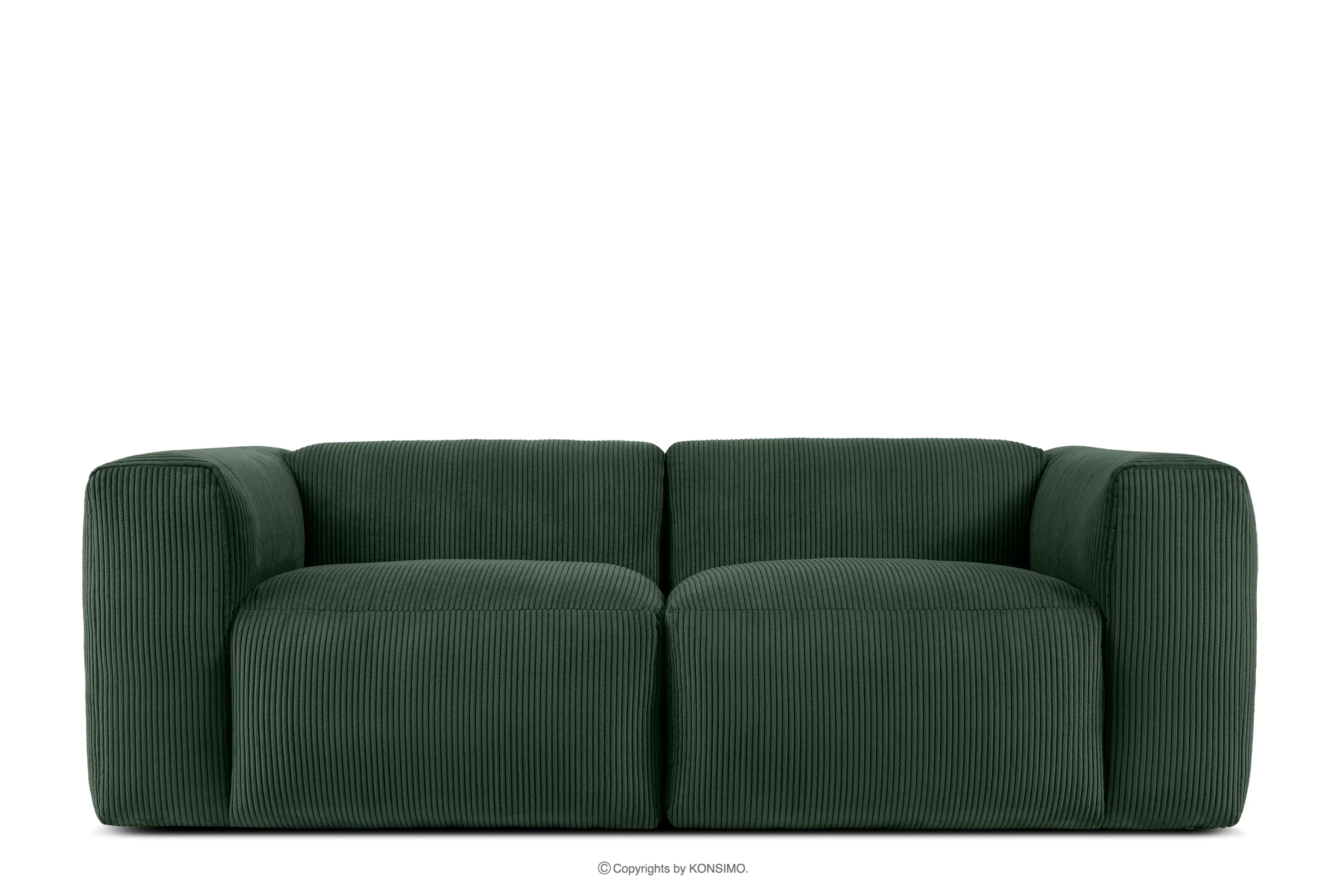 Sofa modułowa dwuosobowa w tkaninie sztruks ciemny zielona BUFFO