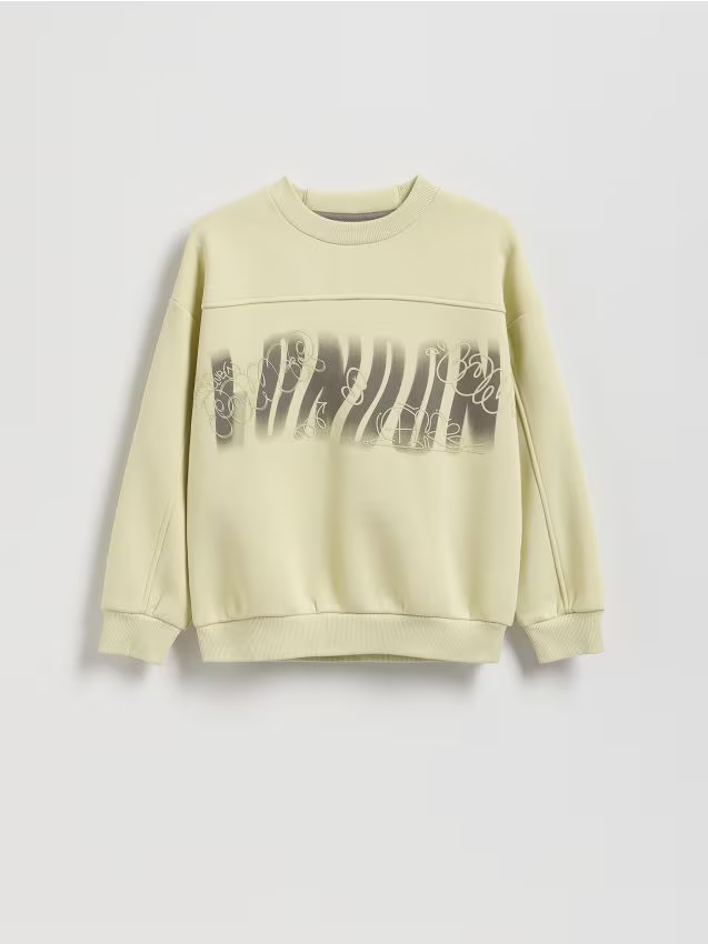 Reserved - Bawełniana bluza oversize - zielony