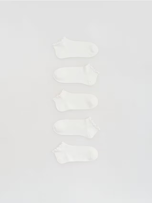 Reserved - Krótkie skarpetki 5 pack - złamana biel