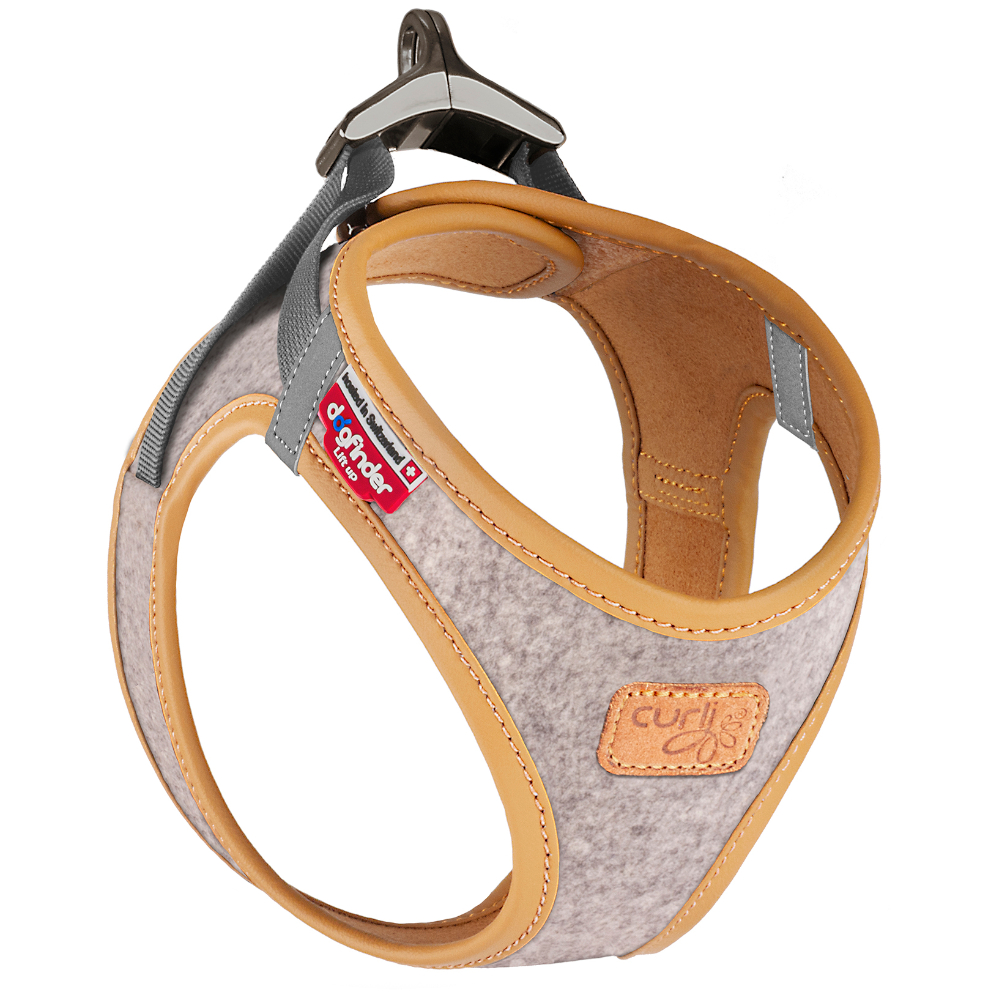 Curli Vest szelki Alpine Clasp, jasnoszare - Rozmiar L: obwód klatki piersiowej 49,1 - 55,4 cm