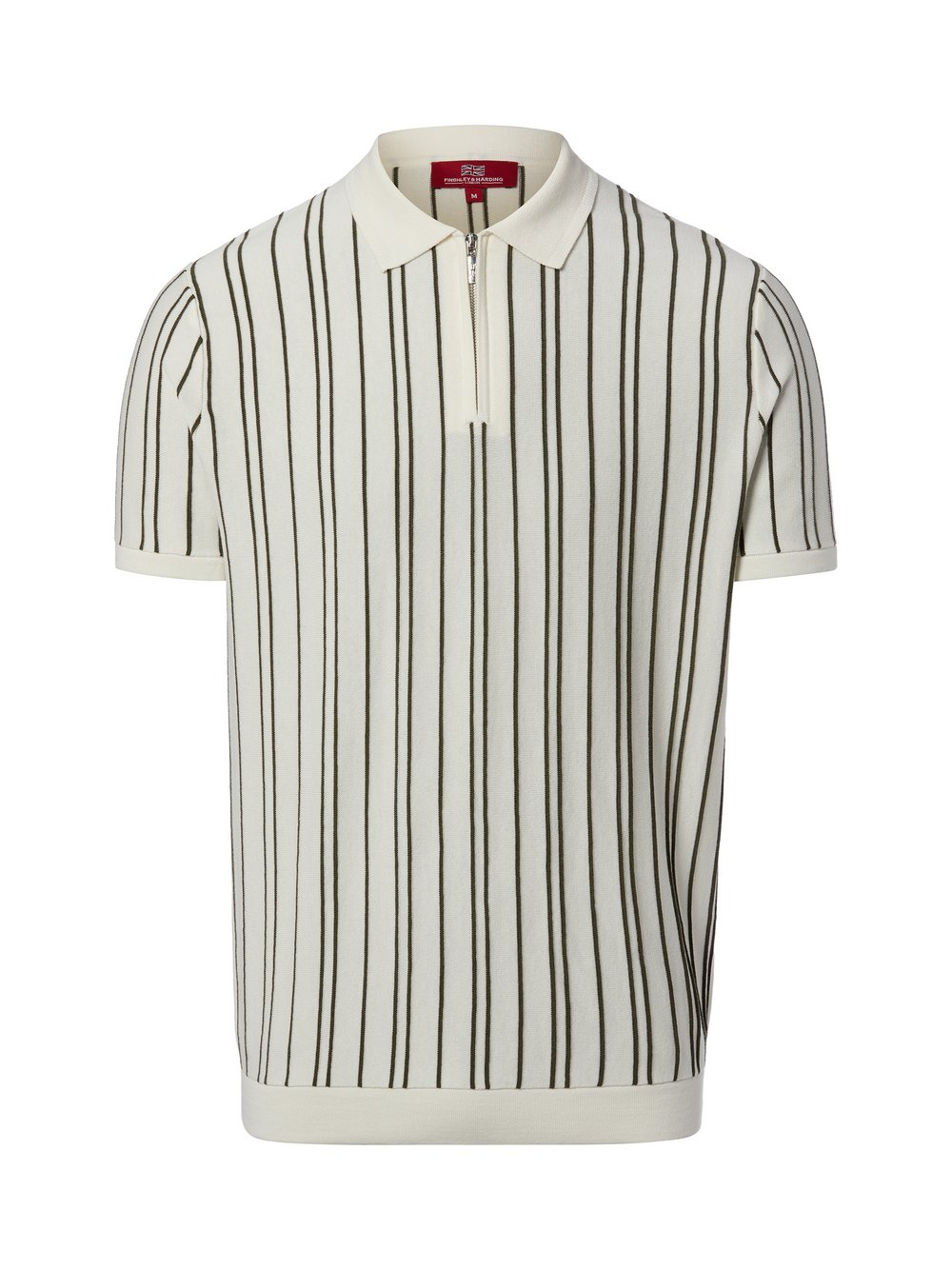 Finshley & Harding London Męska koszulka polo z haftem Mężczyźni Bawełna biały|zielony, M