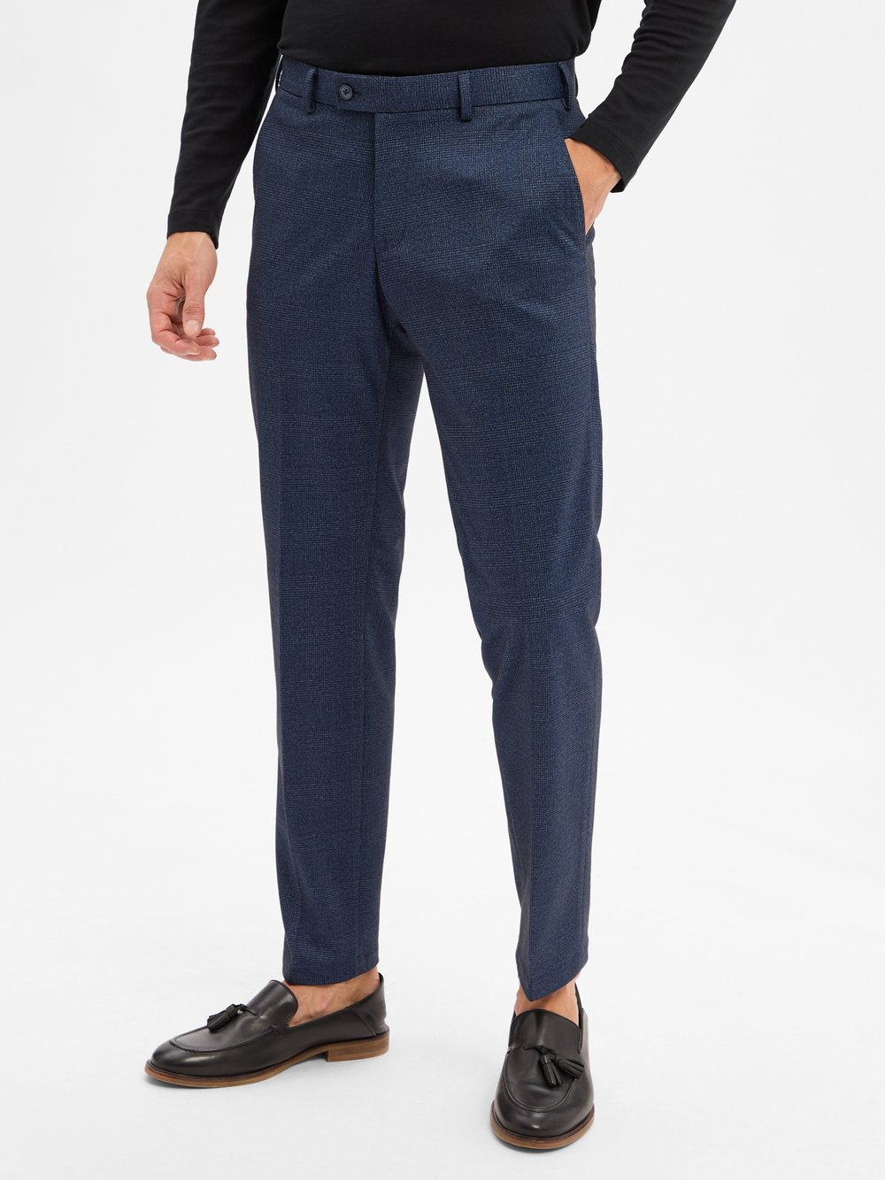 Finshley & Harding Spodnie - Mitch Mężczyźni Modern Fit niebieski, 48