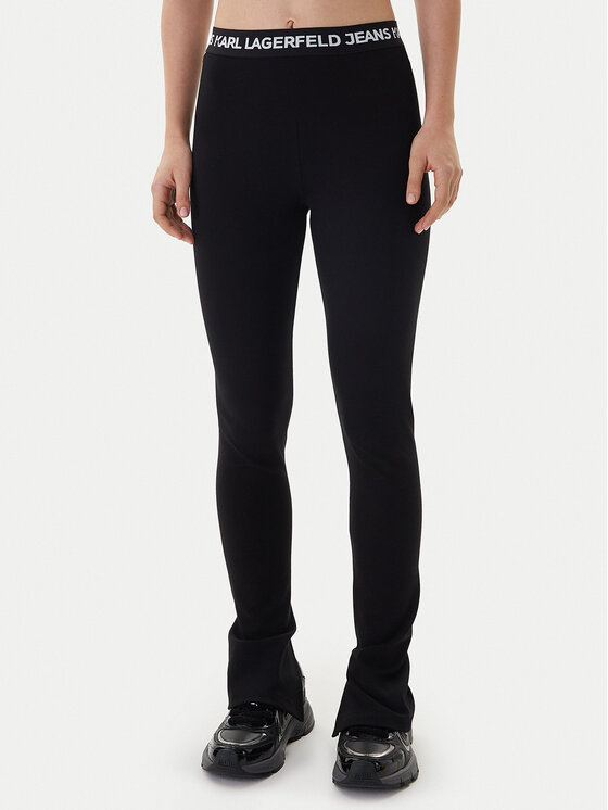 Karl Lagerfeld Jeans Legginsy B1W10091 Czarny Regular Fit