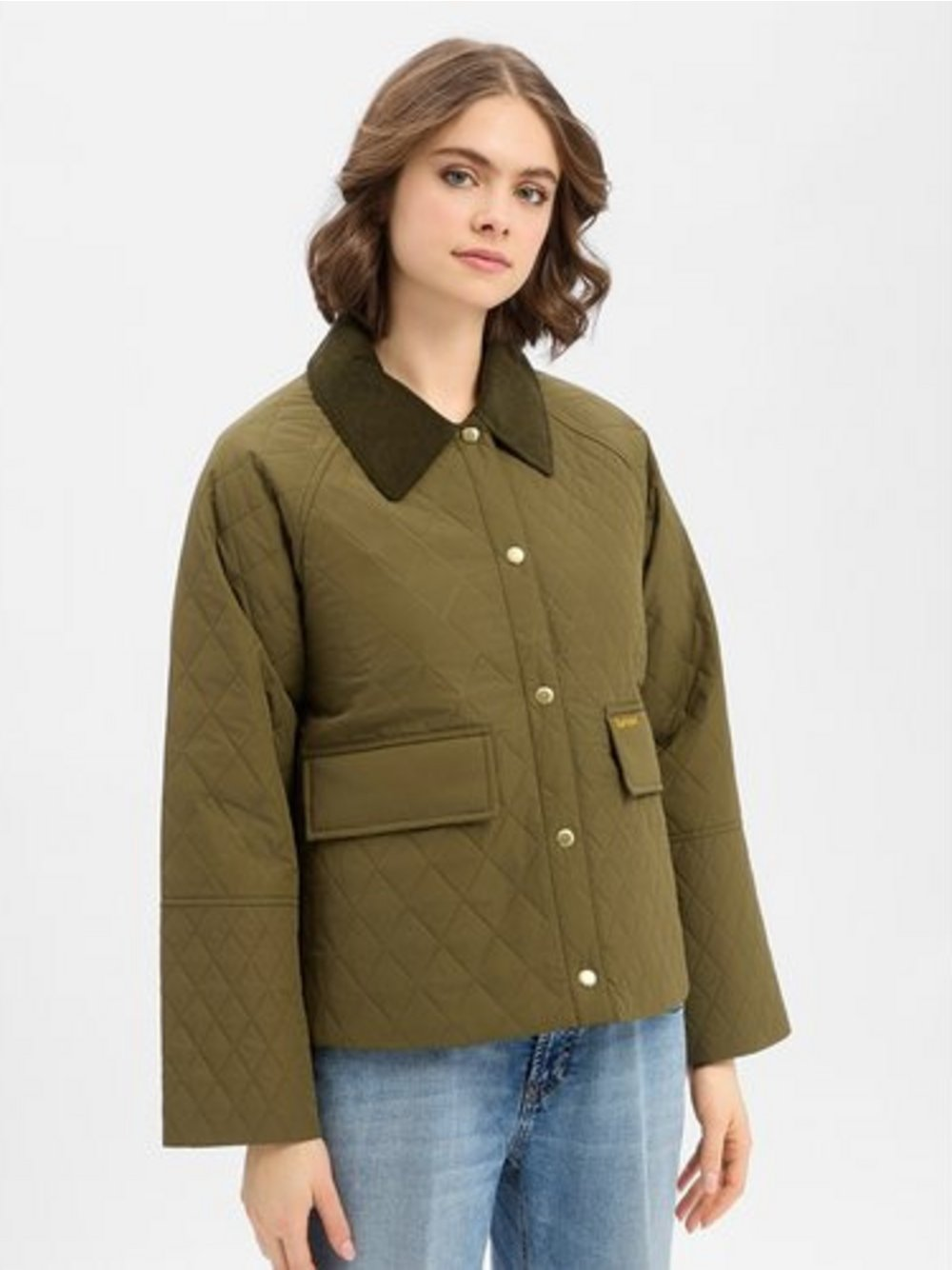 Barbour Damska kurtka pikowana - Kirby Kobiety zielony, 36