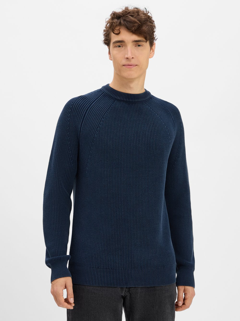 Drykorn Męski sweter - Rippley Mężczyźni Bawełna niebieski, M