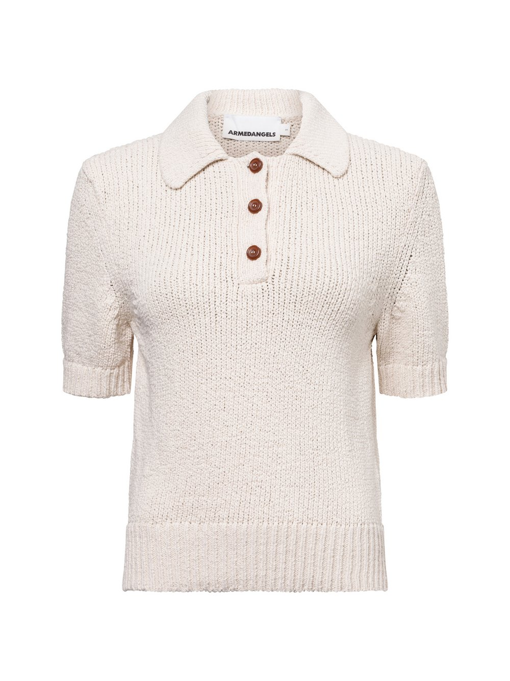 ARMEDANGELS Sweter damski z krótkim rękawem - Aanya Kobiety beżowy, XL