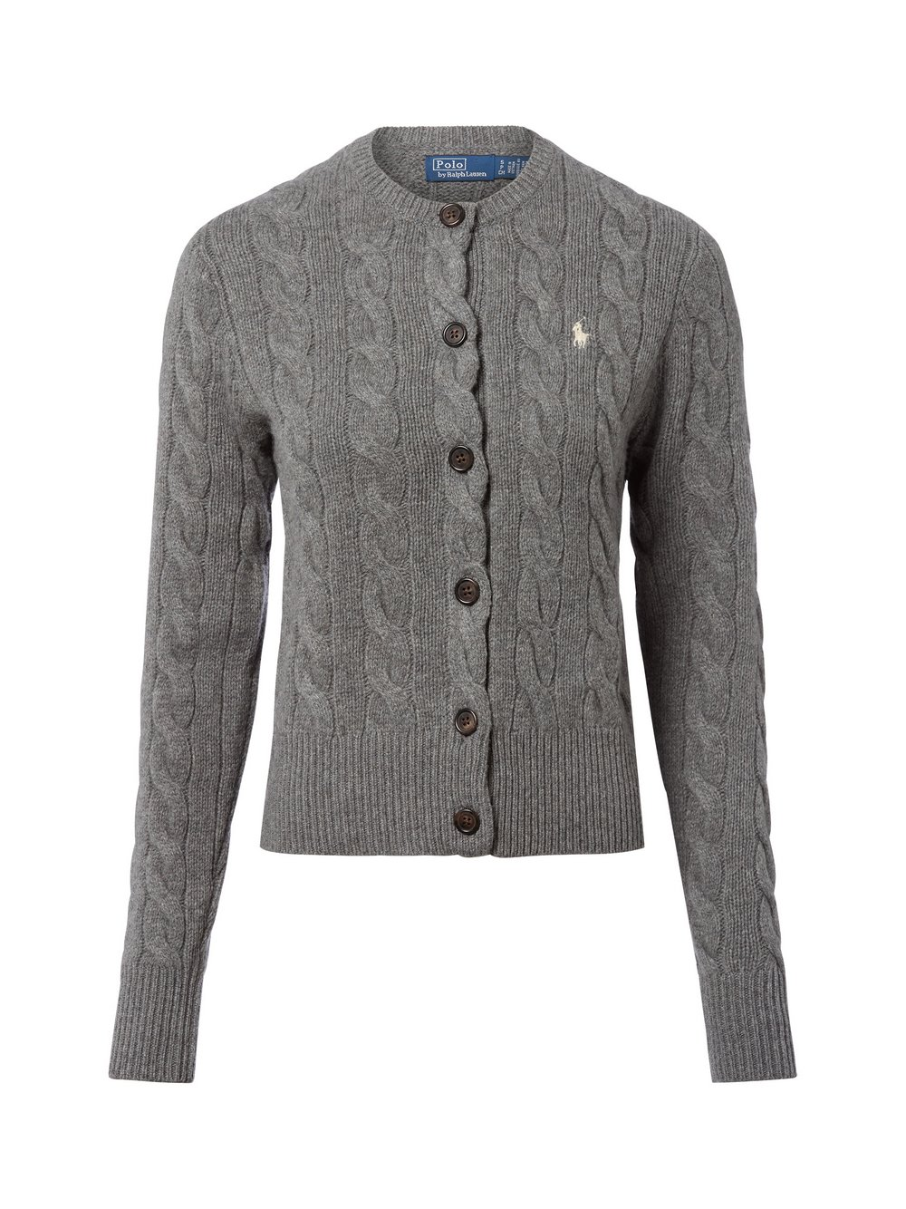 Polo Ralph Lauren Kardigan damski z zawartością kaszmiru Kobiety Kaszmir szary, XS