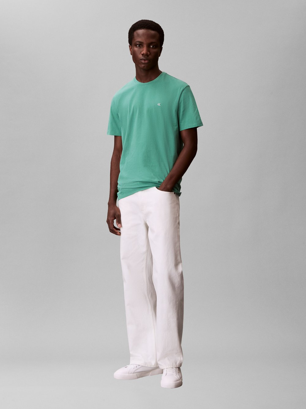 Calvin Klein Jeans Koszulka męska Mężczyźni Bawełna zielony, S