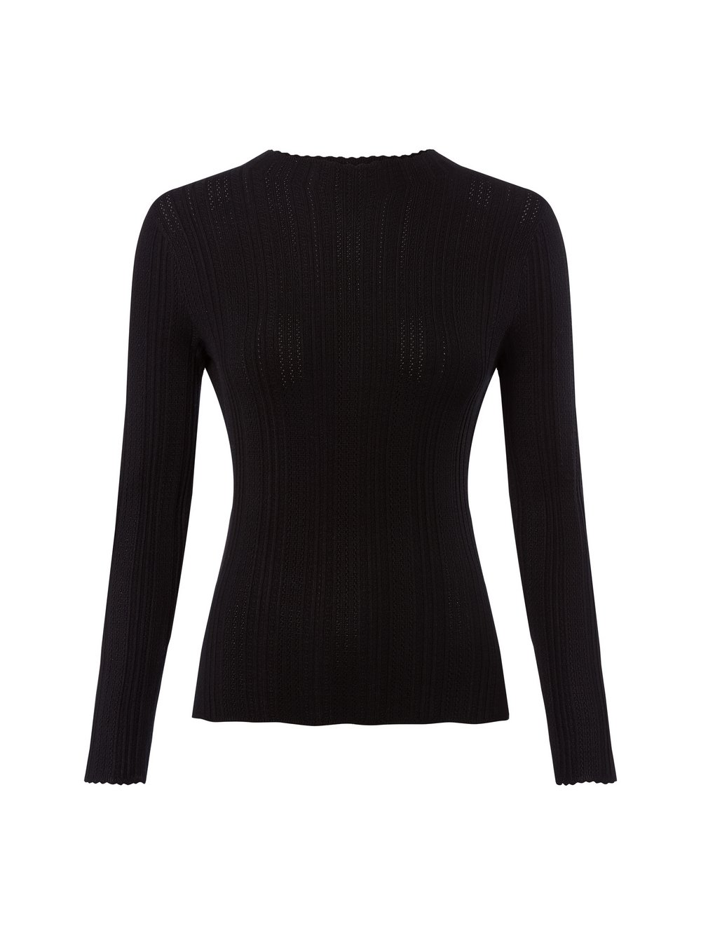 Marie Lund Damski sweter z koronkowej dzianiny Kobiety czarny, XS