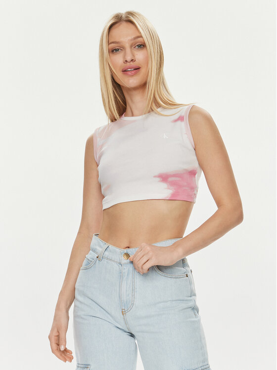 Calvin Klein Jeans Top J20J223163 Kolorowy Slim Fit