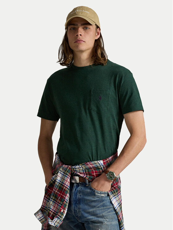 Polo Ralph Lauren T-Shirt 710671438460 Zielony Custom Slim Fit