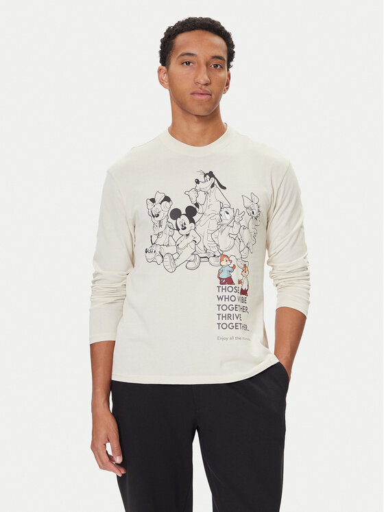 United Colors Of Benetton Koszulka piżamowa 3VR54M025 Beżowy Regular Fit miniaturka