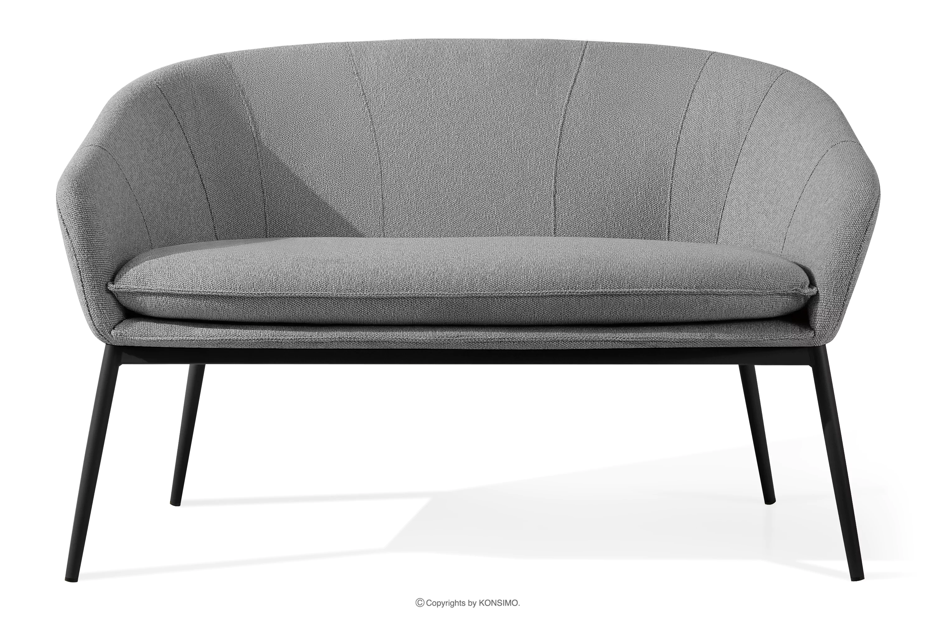 Sofa na ogród tkanina wodoodporna szary/czarny SOLIS
