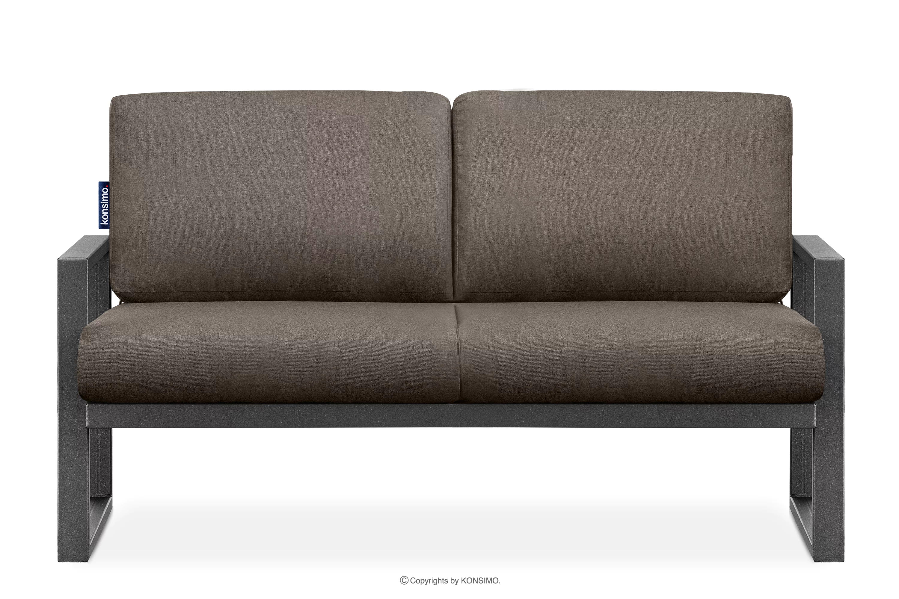 Sofa ogrodowa 2 ze stali w stylu loft antracytowy FRENA