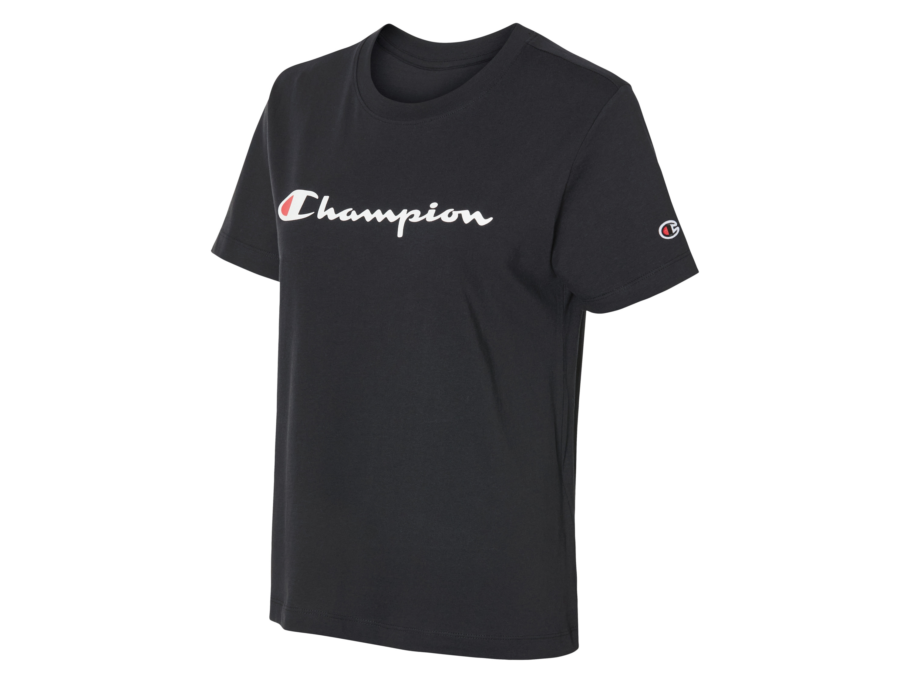 Champion T-shirt damski z bawełny (Czarny, XS)