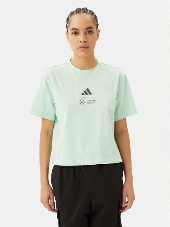 adidas T-Shirt Mercedes - AMG Petronas Formula One Team Premium JY3077 Zielony Loose Fit