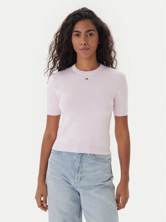 Tommy Jeans T-Shirt Essential DW0DW19336 Różowy Regular Fit