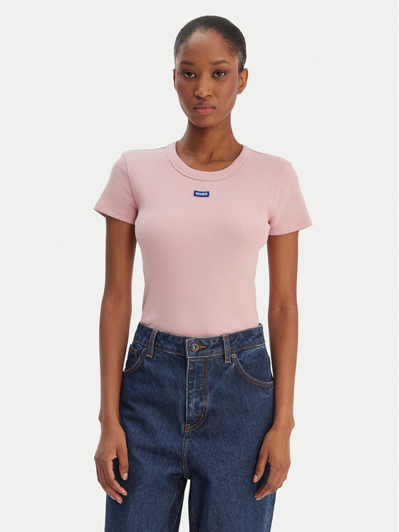 HUGO T-Shirt Easy 50523924 Różowy jasny Slim Fit