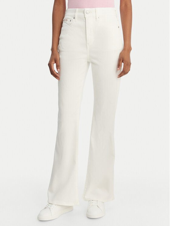 Calvin Klein Jeans Jeansy LV047F746G Biały Flare Fit
