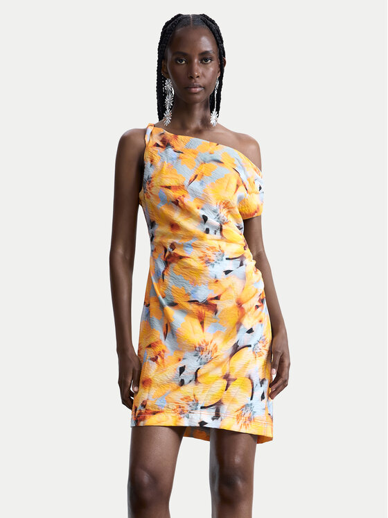 Desigual Sukienka letnia Sol 26SWVW50 Żółty Slim Fit