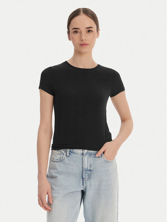 Calvin Klein T-Shirt LV00QS7618 Czarny Slim Fit
