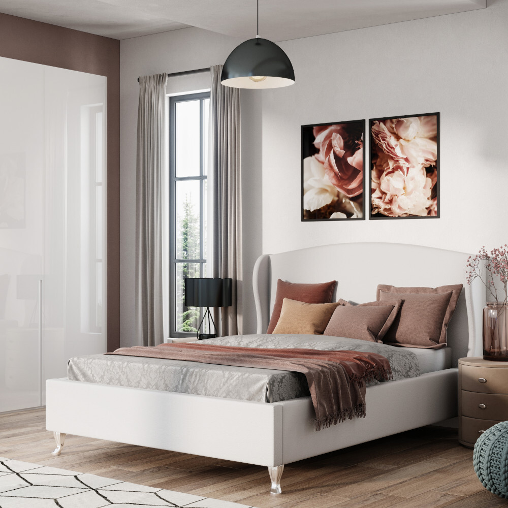 Łóżko Genua 160x200 cm Grupa 2 ramowe/kontynentalne, tapicerowane, stelaż TAK/NIE